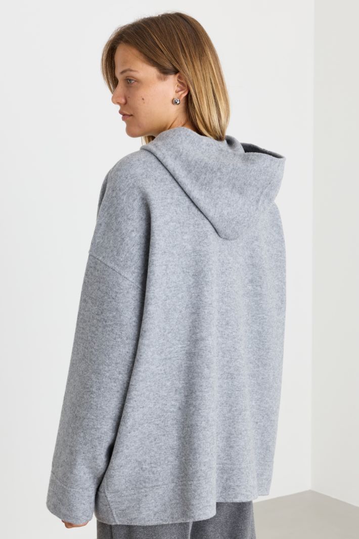 Felpa oversize con cappuccio - GRIGIO - Intrend - 4