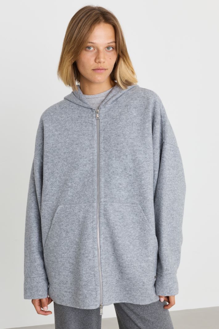 Felpa oversize con cappuccio - GRIGIO - Intrend - 2