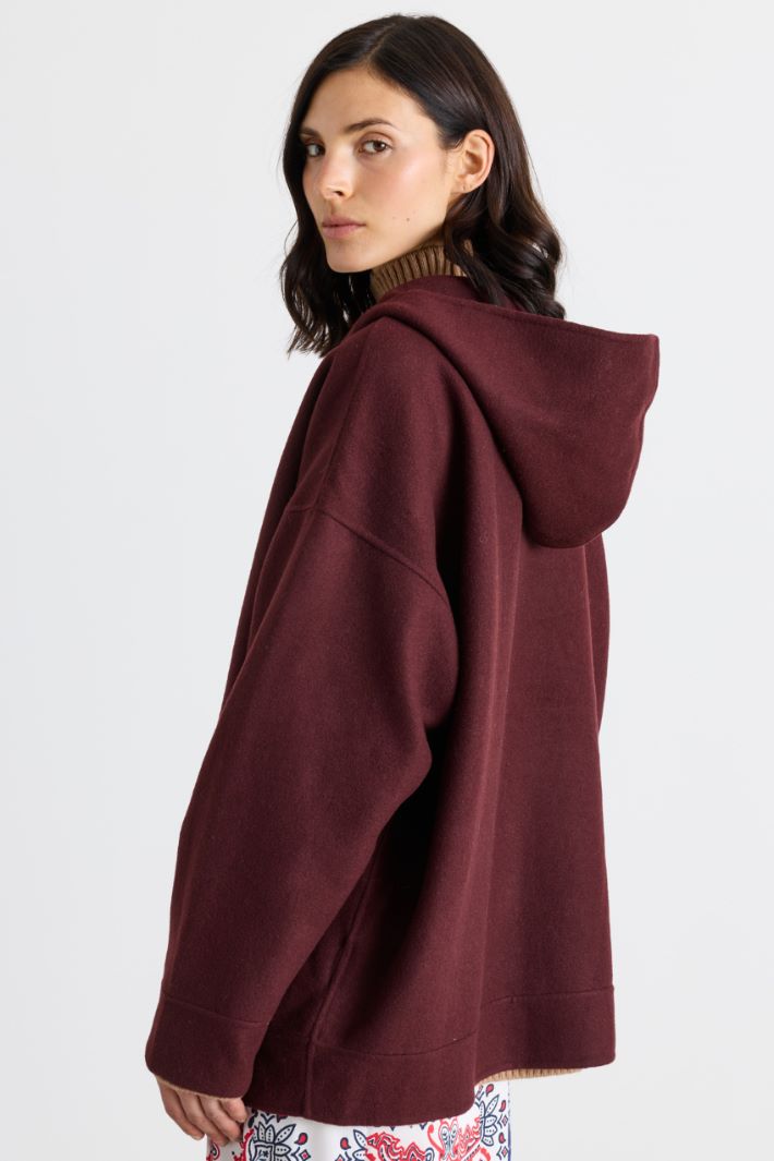 Felpa oversize con cappuccio - BORDEAUX - Intrend - 4