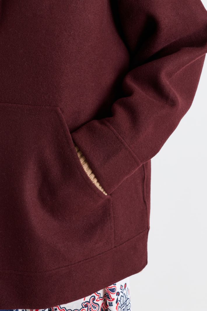 Felpa oversize con cappuccio - BORDEAUX - Intrend - 3