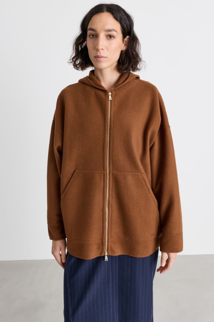Felpa oversize con cappuccio - MARRONE - Intrend - 2