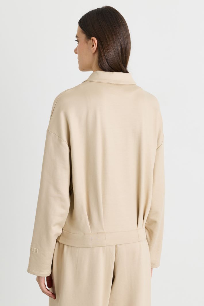 Felpa crop con tasche - BEIGE - Intrend - 4