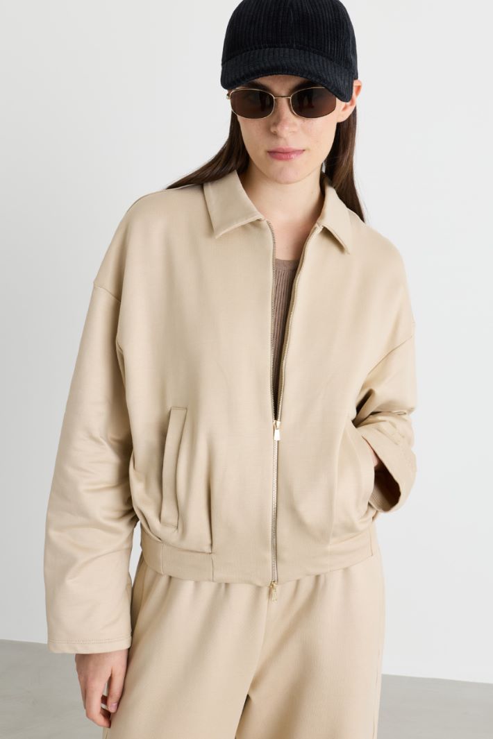 Felpa crop con tasche - BEIGE - Intrend - 2