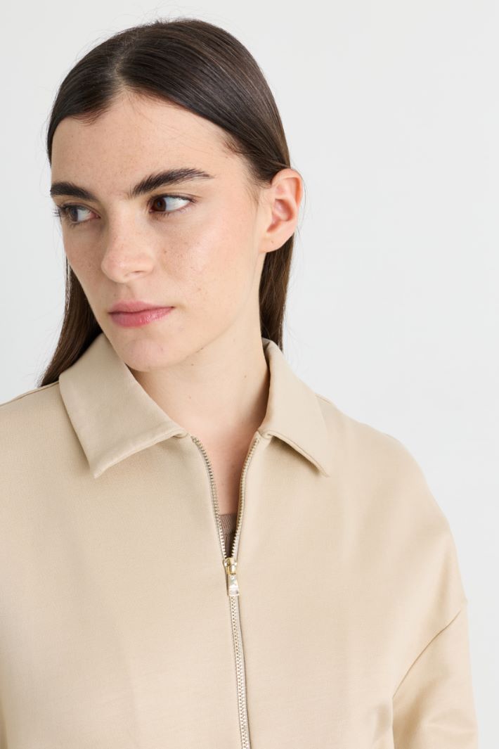 Felpa crop con tasche - BEIGE - Intrend - 3