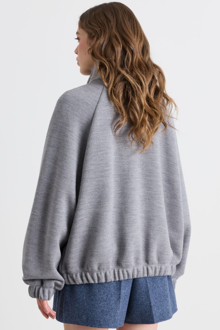 Felpa con zip - GRIGIO - Intrend - 4