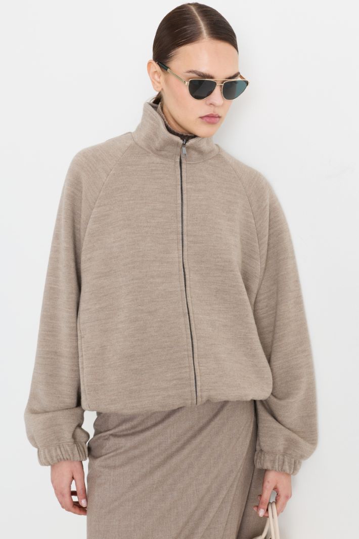 Felpa con zip - BEIGE - Intrend - 2