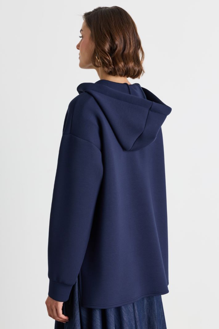 Felpa lunga in jersey - BLU - Intrend - 4