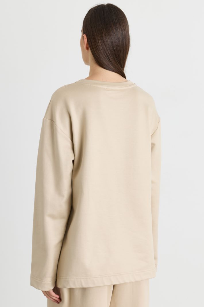 Felpa con motivo a rilievo - BEIGE - Intrend - 4