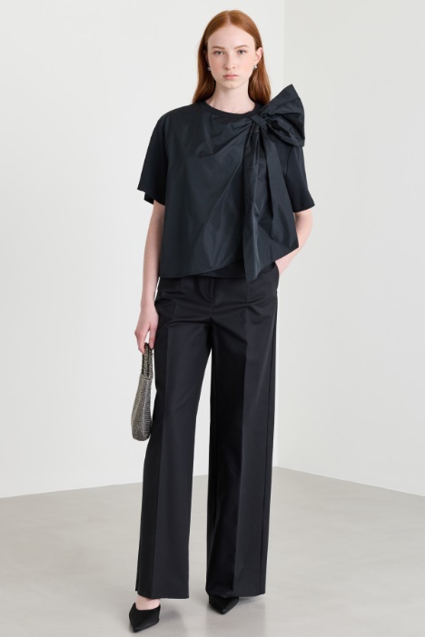 Top in jersey con maxi fiocco - Intrend