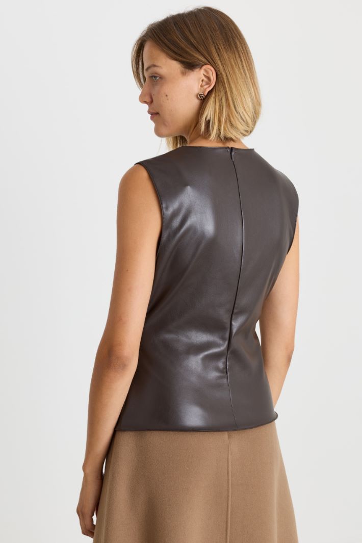 Coated jersey top - BROWN - Intrend - 4