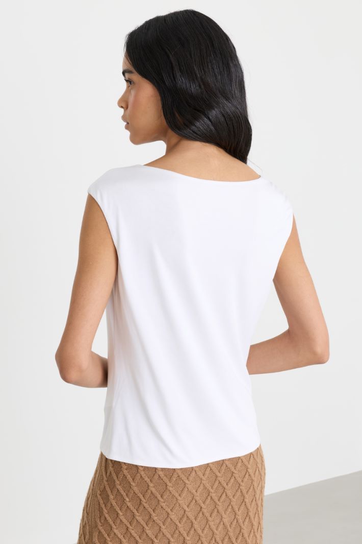 Top in jersey doppiato - BIANCO - Intrend - 4