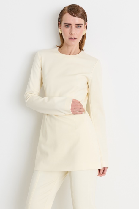 Top aderente in gabardina e jersey - Intrend