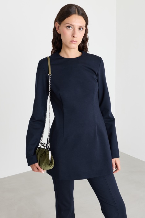 Top aderente in gabardina e jersey - Intrend