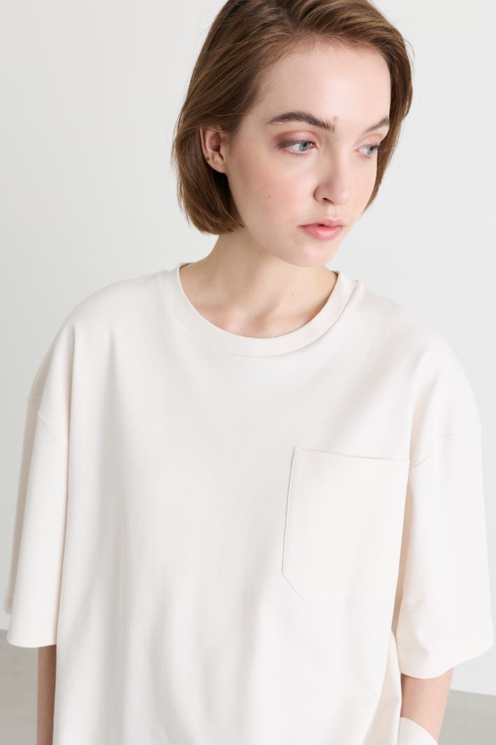 T-shirt oversize con taschino - BIANCO - Intrend - 3