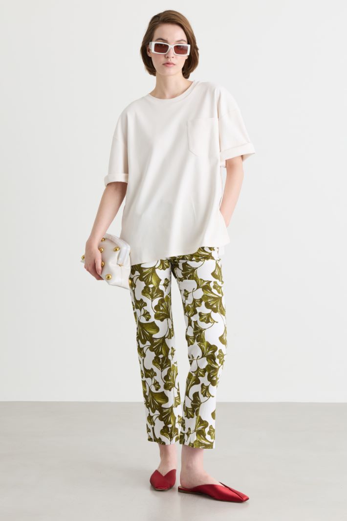 T-shirt oversize con taschino - BIANCO - Intrend