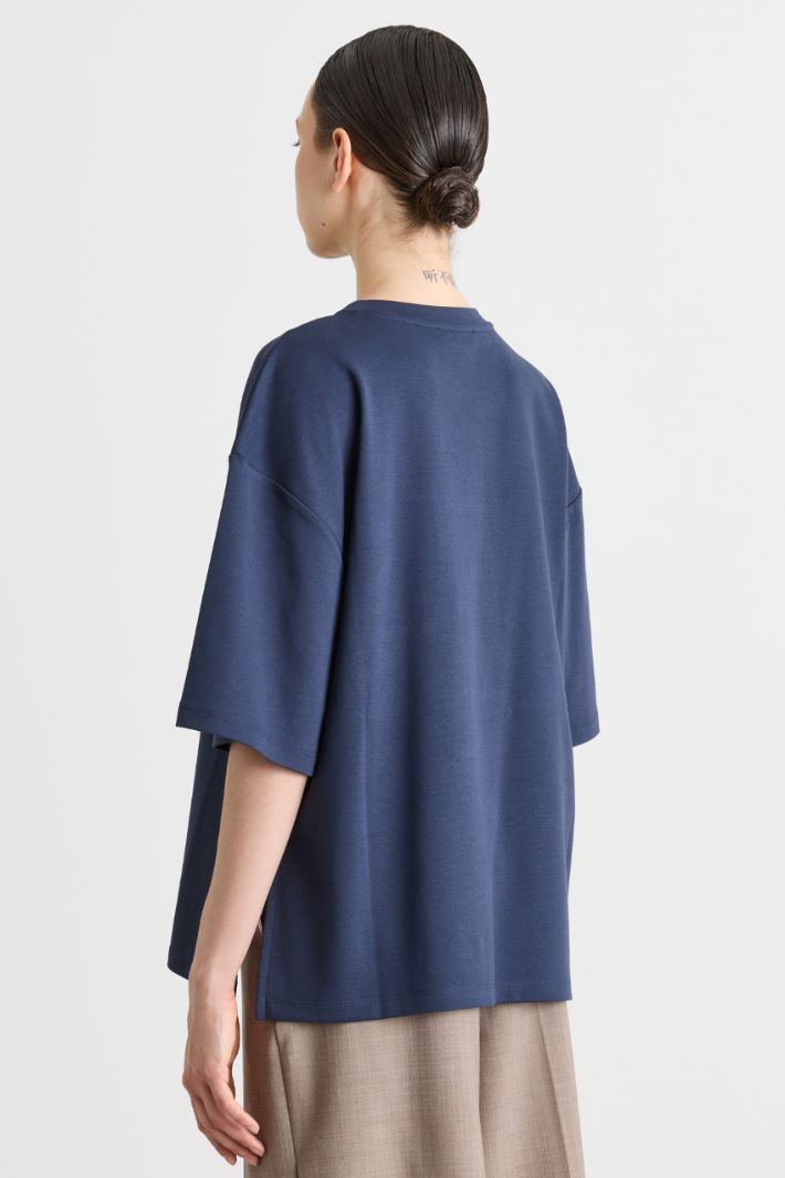 T-shirt oversize con taschino - BLU - Intrend - 4