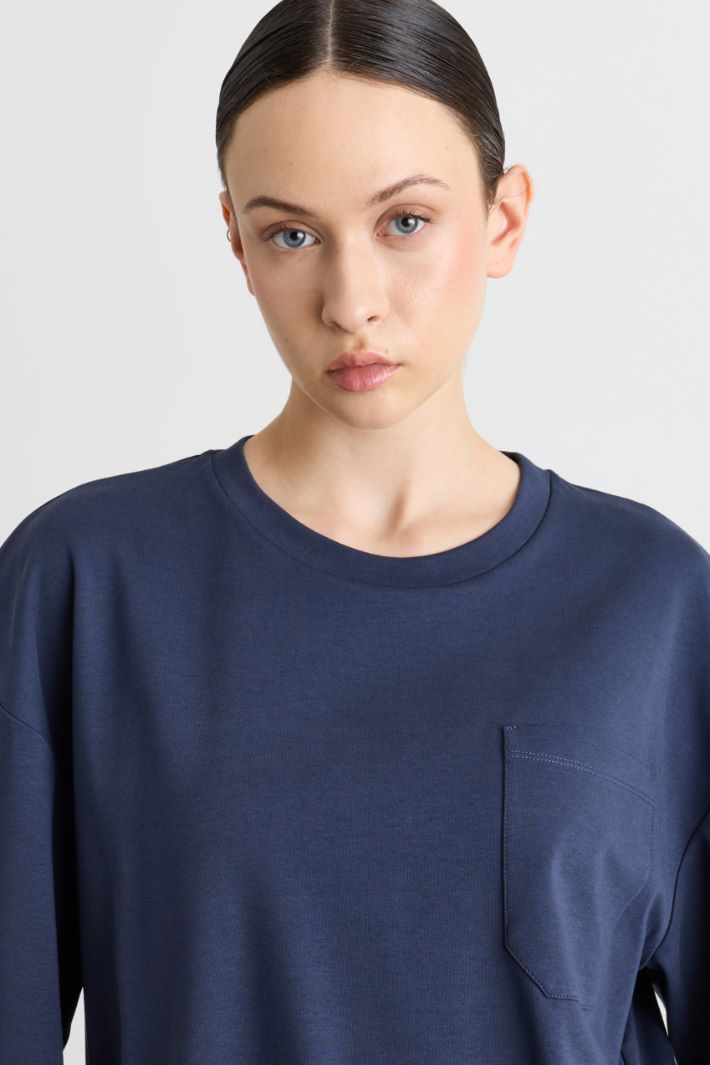 T-shirt oversize con taschino - BLU - Intrend - 3