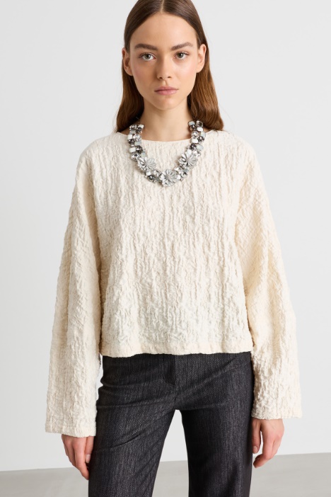 Crinkled jersey top - Intrend
