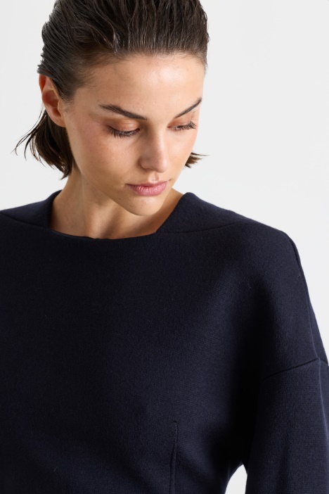 Top in doppio jersey di lana e cotone
