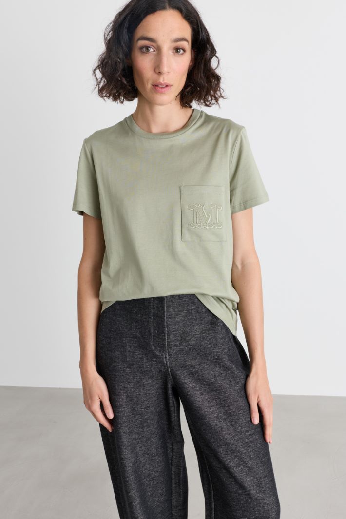 T-shirt con taschino ricamato - VERDE - Intrend - 2