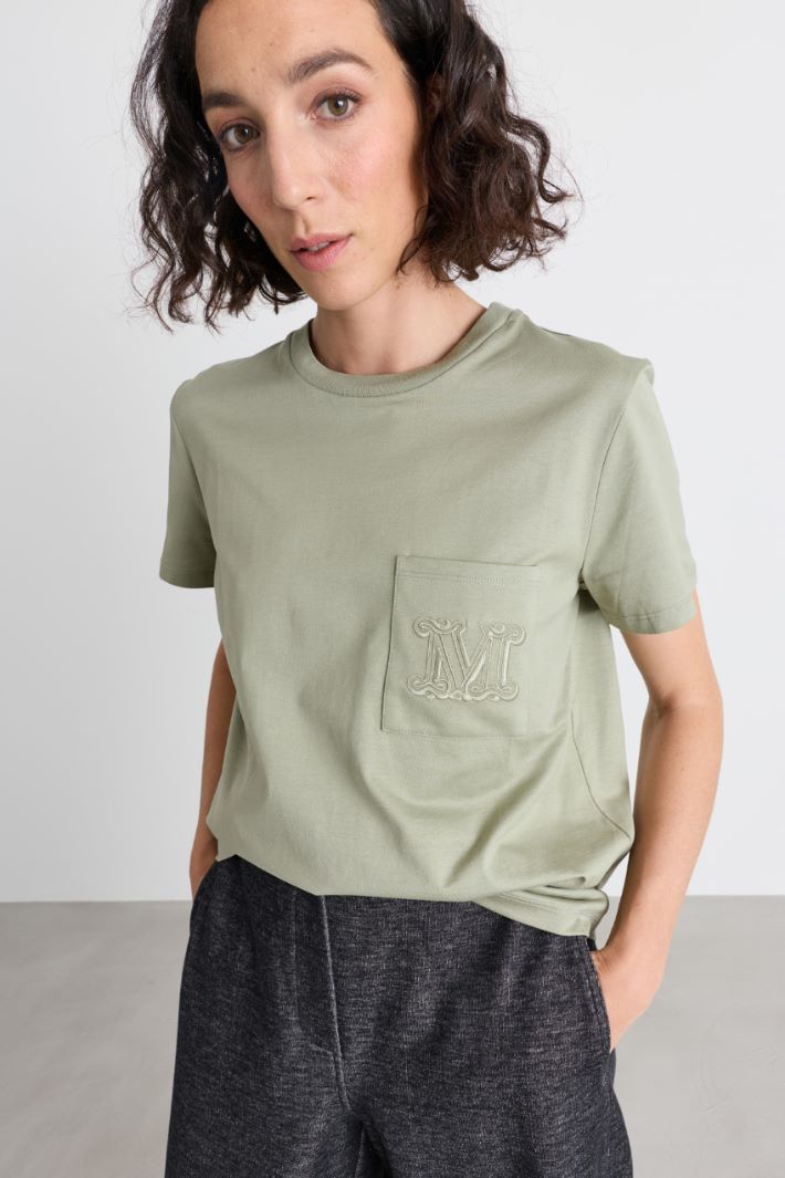 T-shirt con taschino ricamato - VERDE - Intrend - 3