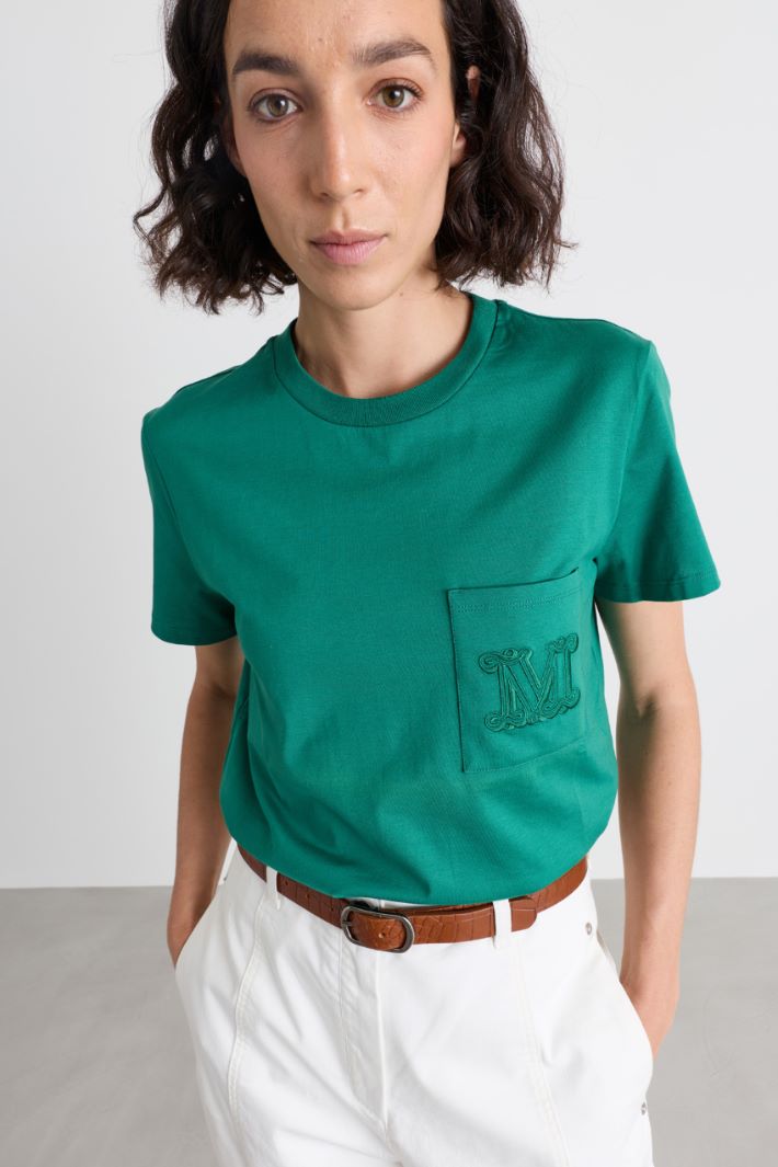 T-shirt con taschino ricamato - VERDE - Intrend - 3