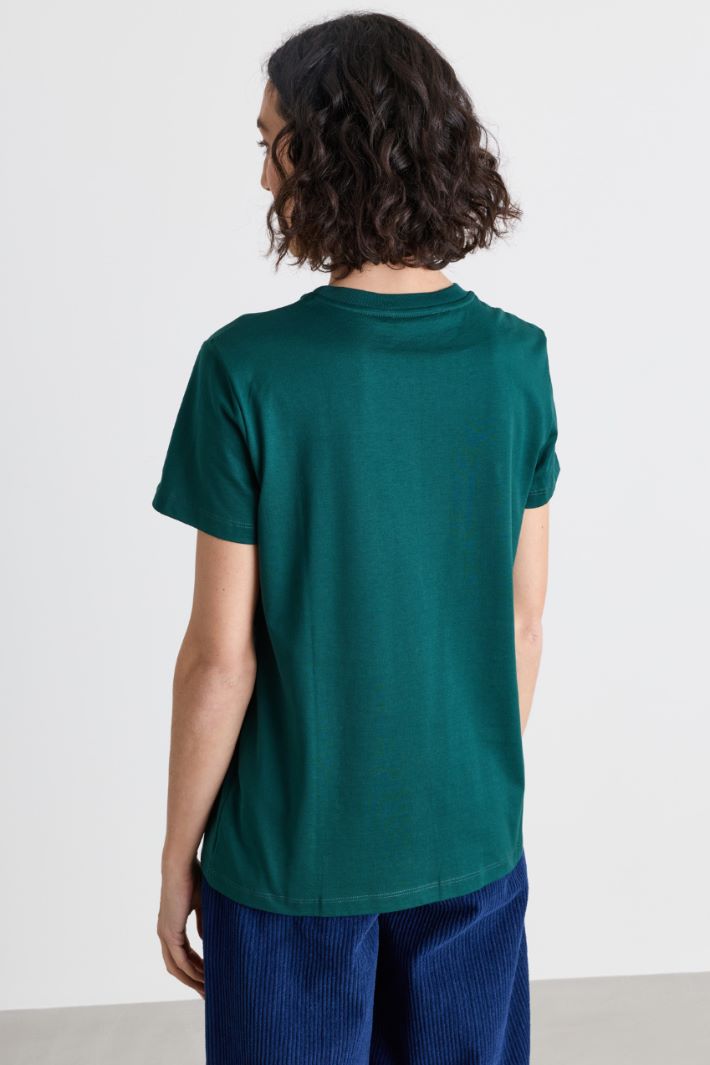 T-shirt con taschino ricamato - VERDE - Intrend - 4