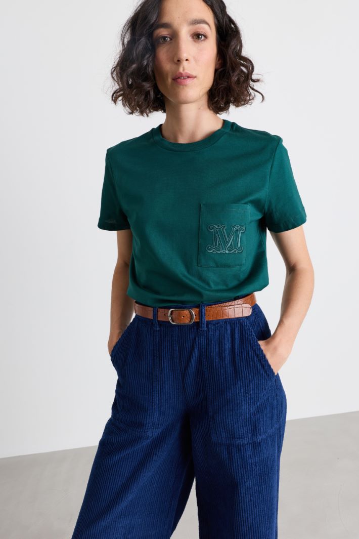 T-shirt con taschino ricamato - VERDE - Intrend - 2