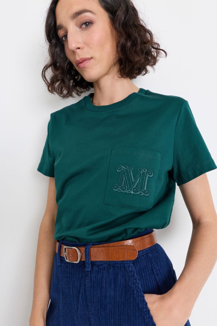 T-shirt con taschino ricamato - VERDE - Intrend - 3