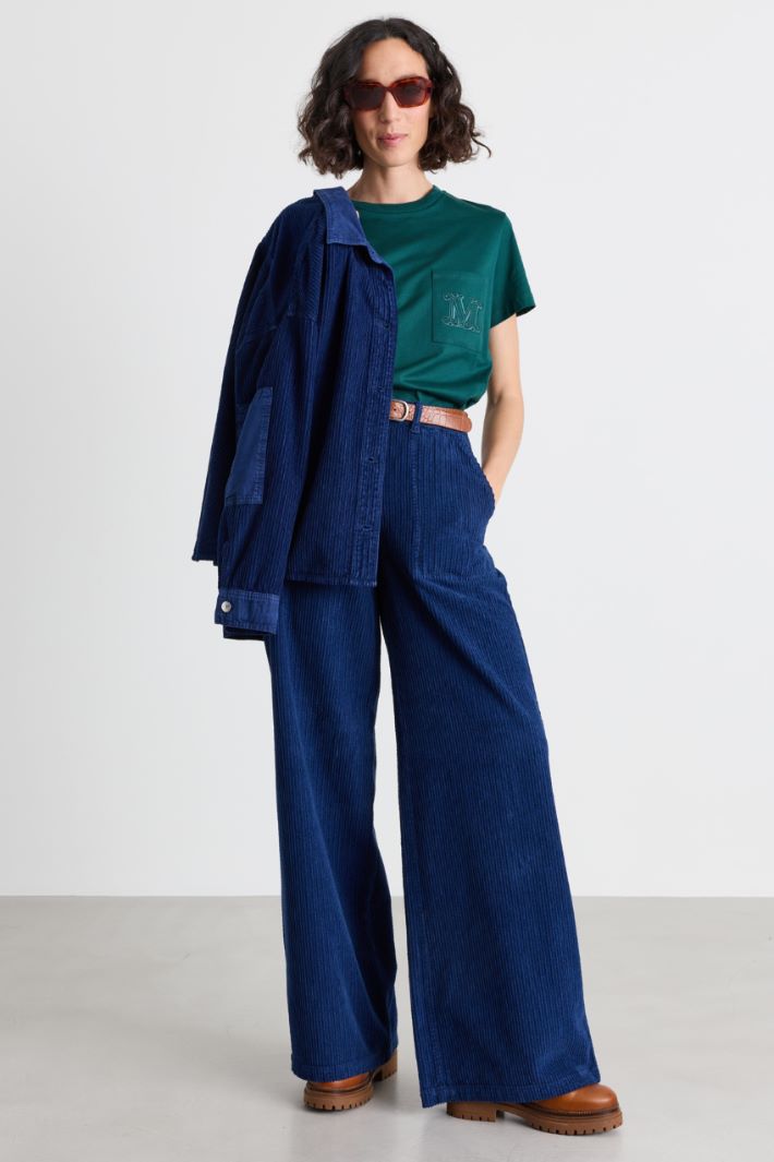 T-shirt con taschino ricamato - VERDE - Intrend