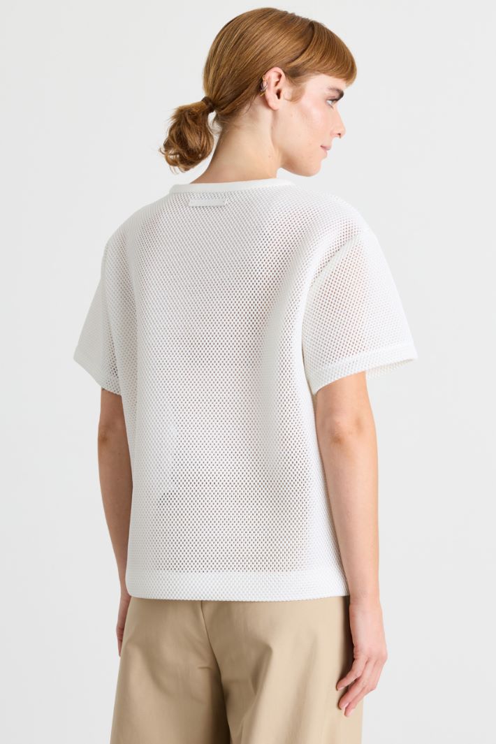 T-shirt in rete tecnica - BIANCO - Intrend - 4