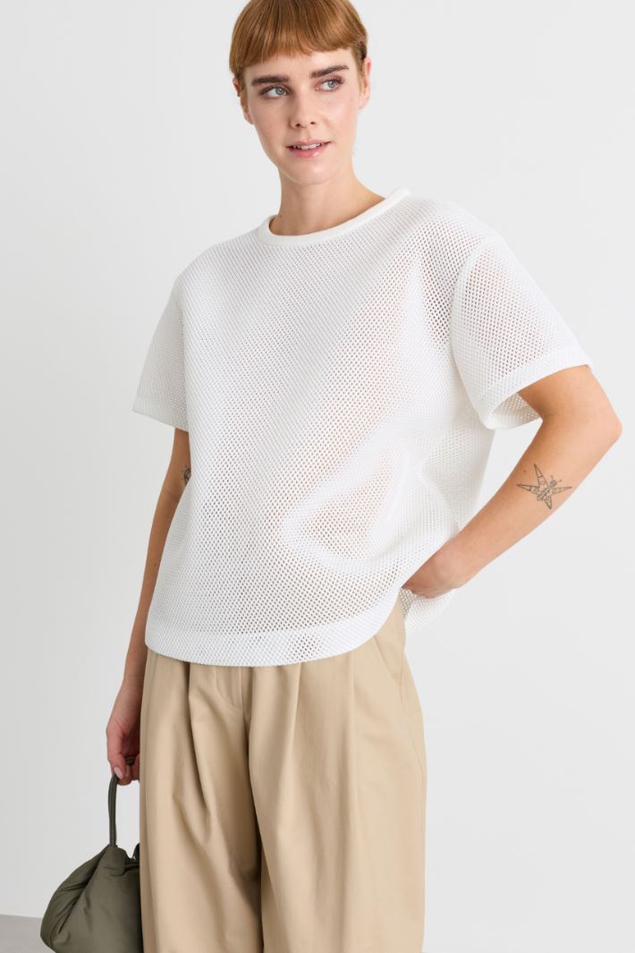 T-shirt in rete tecnica - BIANCO - Intrend - 2