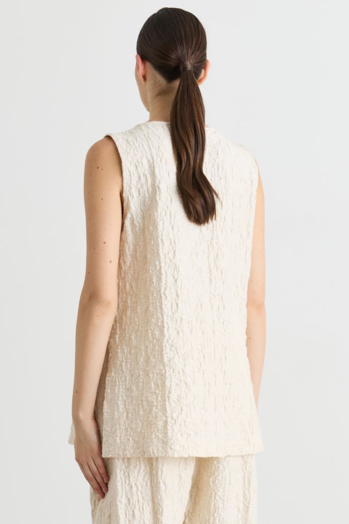Top in jersey effetto mosso - AVORIO - Intrend - 4