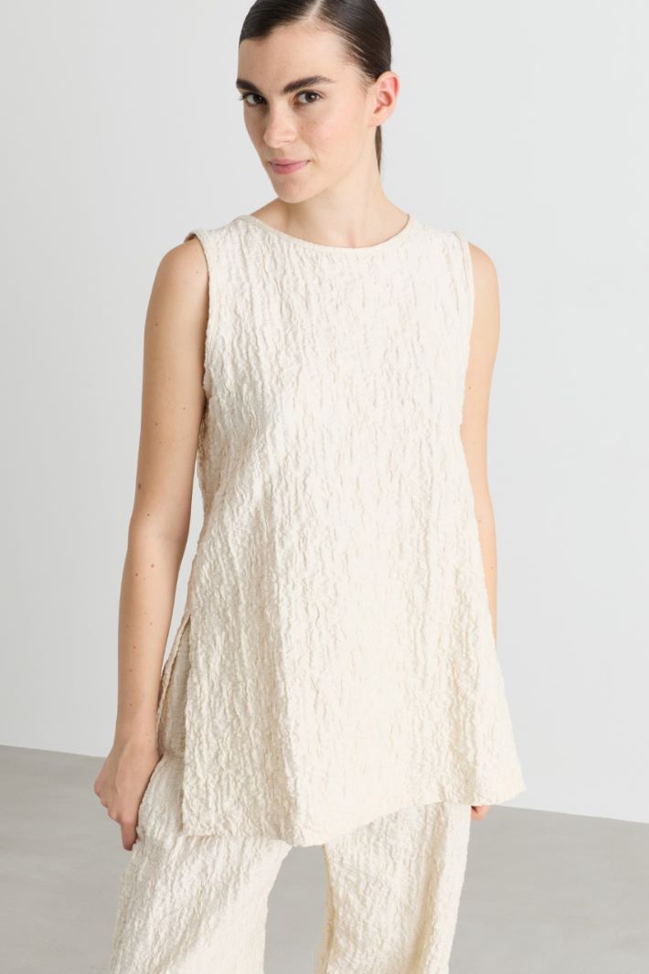 Top in jersey effetto mosso - AVORIO - Intrend - 2