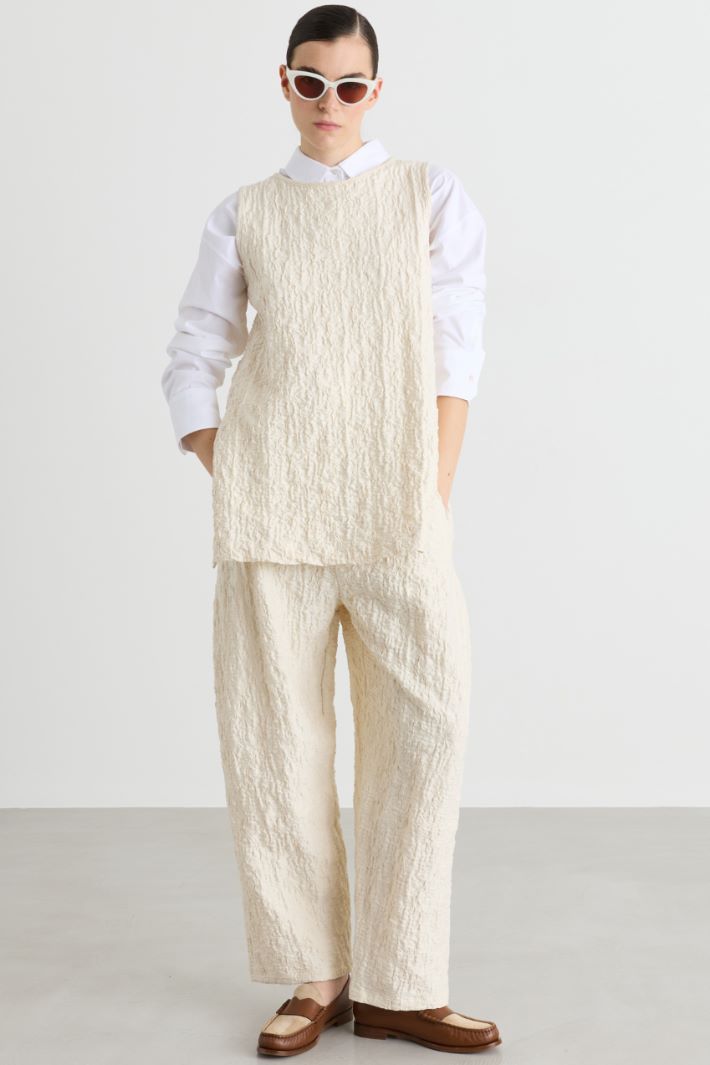 Top in jersey effetto mosso - AVORIO - Intrend