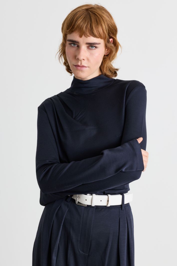 Top aderente in jersey - BLU - Intrend - 2