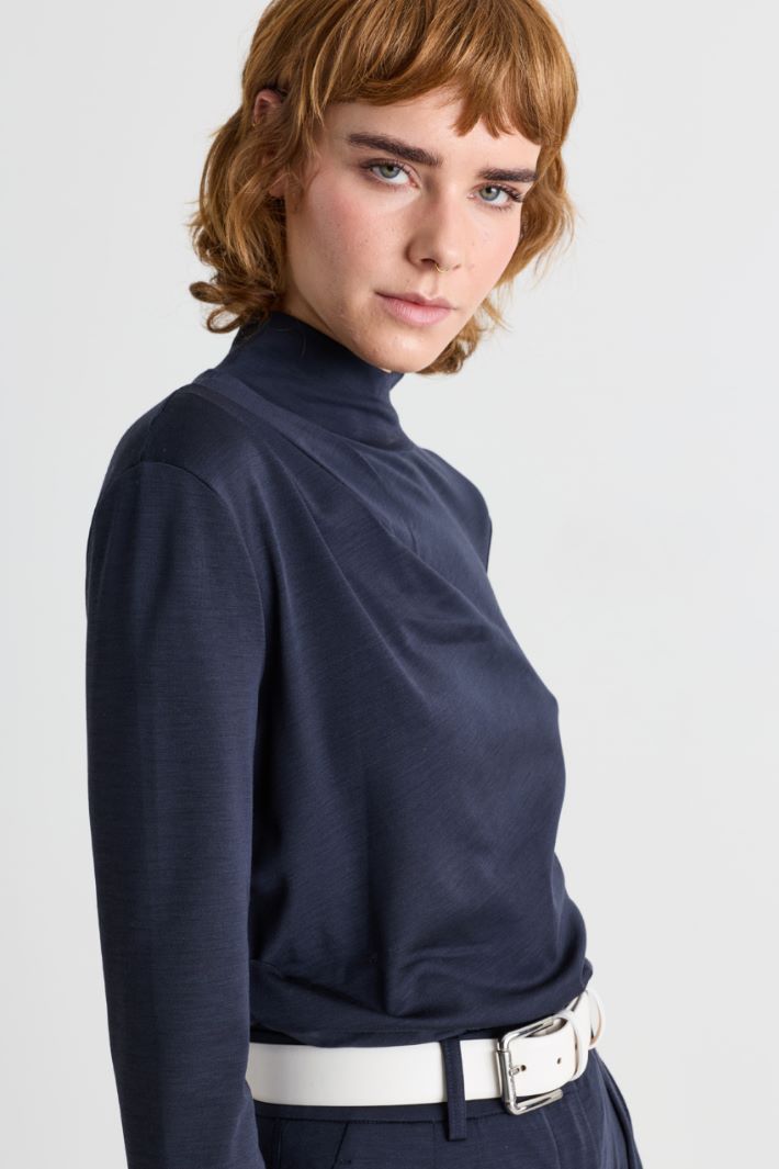 Top aderente in jersey - BLU - Intrend - 3
