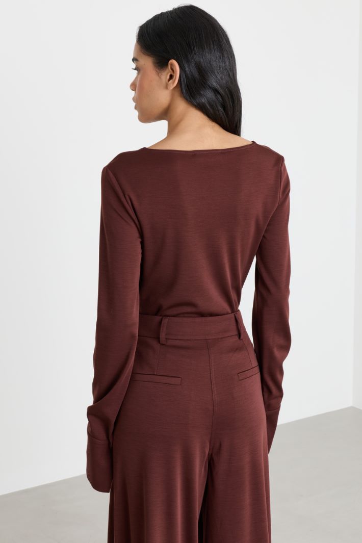 Body in jersey drappeggiato - BORDEAUX - Intrend - 4
