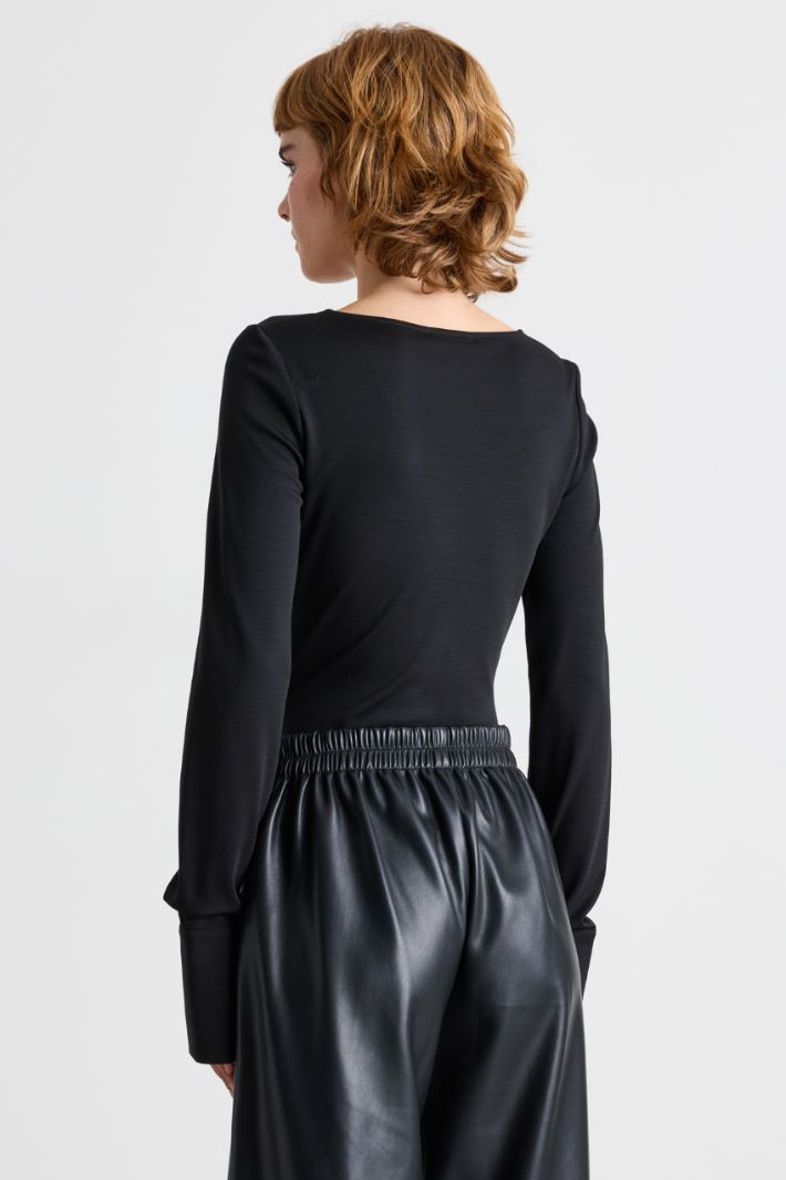 Body in jersey drappeggiato - NERO - Intrend - 4
