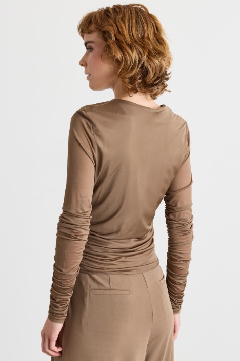 Blusa in jersey e tulle