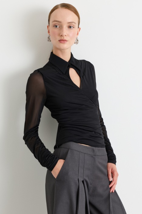 Blusa in jersey e tulle - Intrend