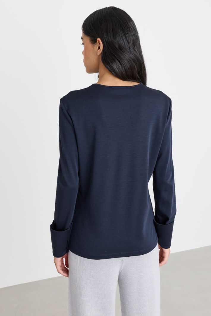 Jersey T-shirt - BLUE - Intrend - 4