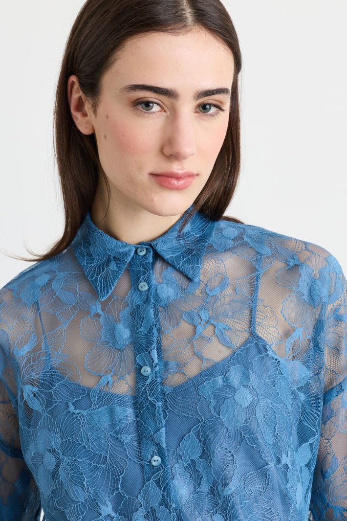 Blouse en dentelle - BLEU CLAIR - Intrend - 3