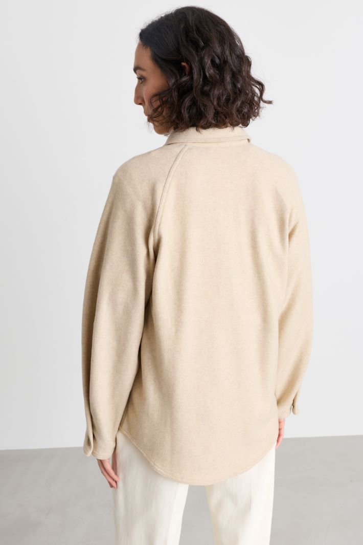 Camicia oversize in flanella - BEIGE - Intrend - 4