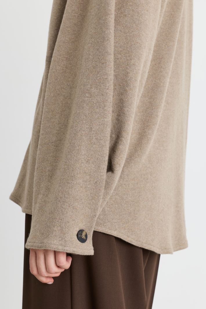 Camicia oversize in flanella - BEIGE - Intrend - 3