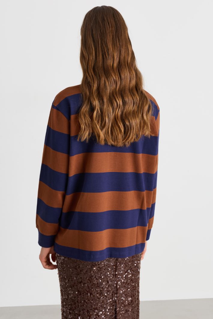 Polo bicolore - MARRONE BLU - Intrend - 4