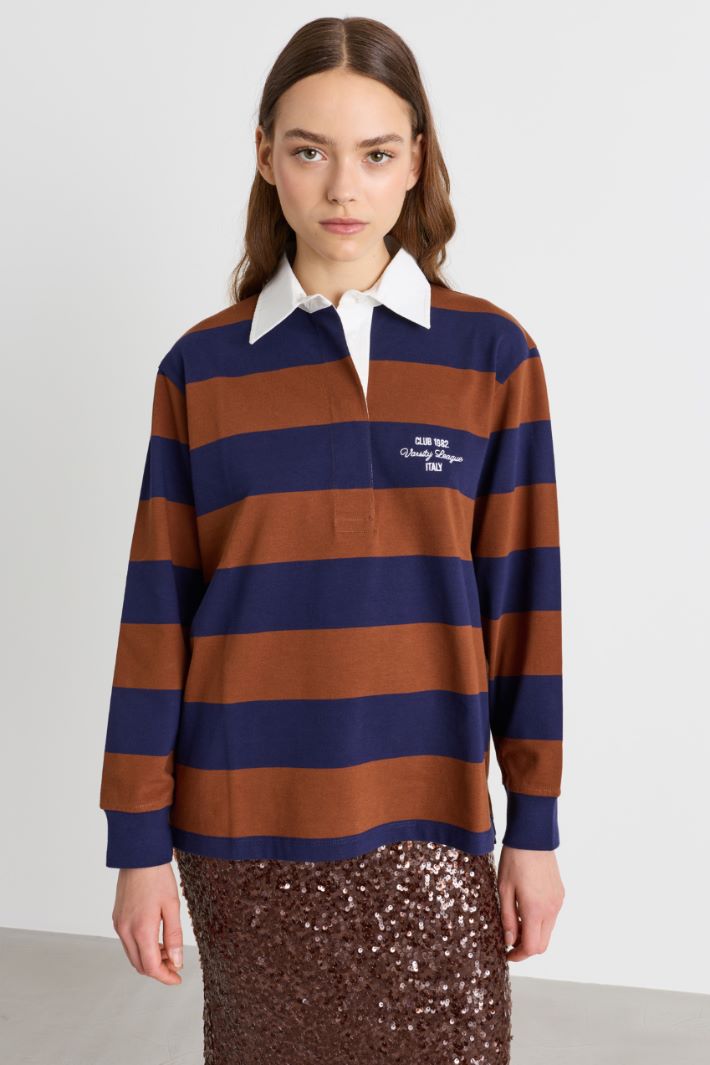 Polo bicolore - MARRONE BLU - Intrend - 2