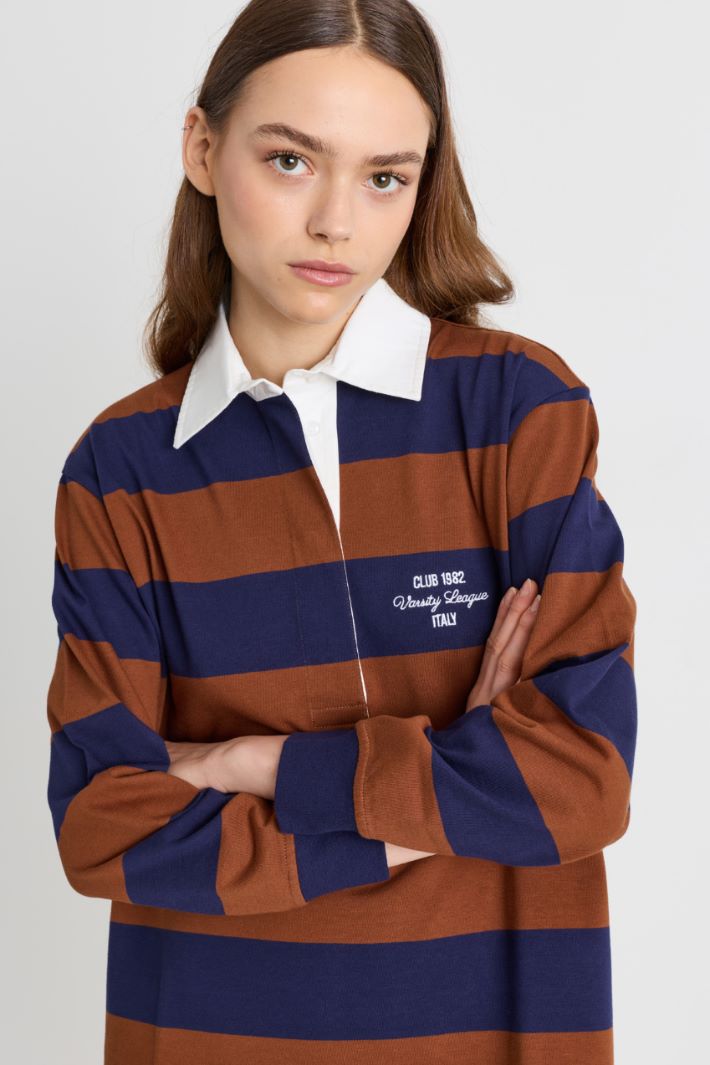 Polo bicolore - MARRONE BLU - Intrend - 3
