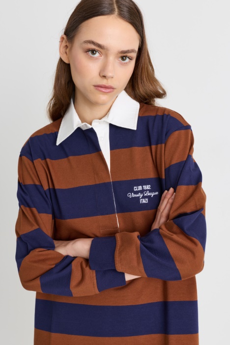 Polo bicolore in puro cotone