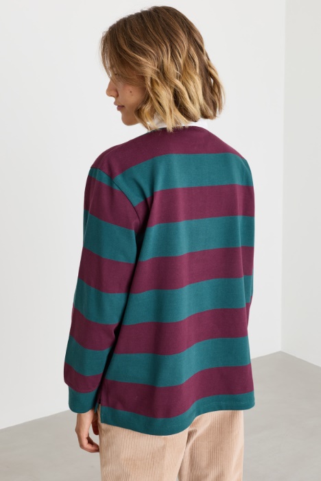 Polo bicolore in puro cotone